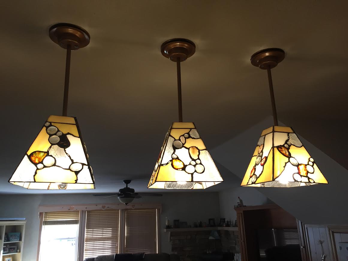 Trio of Pendant Lights for Kitchen